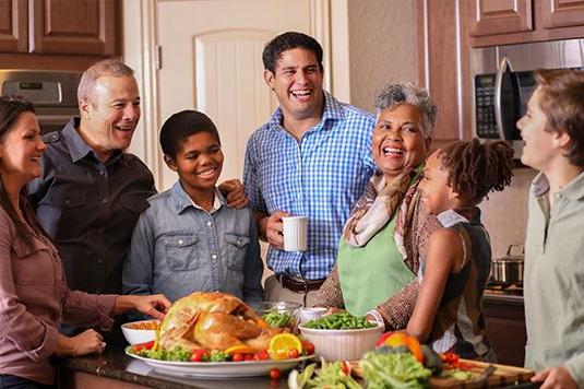 family in dining room